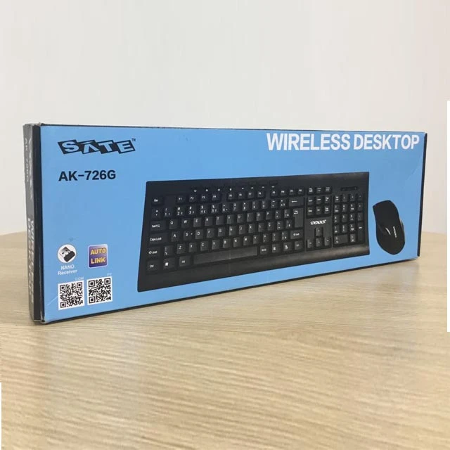 SATE(AK-726G)Cheap Price 2.4Ghz Wireless Mouse and Keyboard Combo for computer and laptop