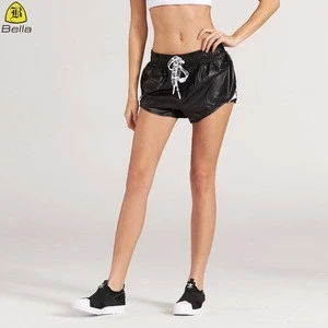Sexy women drawstring fitness wear high waist yoga shorts
