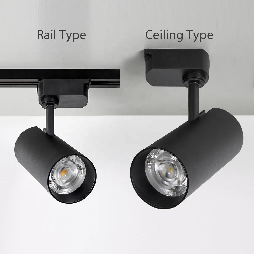 Simple 30W COB suspended Black  LED track light system For Fixtures Clothing Store Shop
