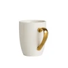 Simple White Ceramic Mugs,gold Coffee Cups for Tea