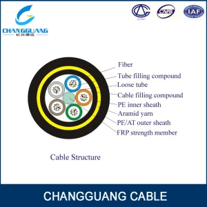 Single Mode Span 1000m Cores Aerial Fiber Optic Cable ADSS