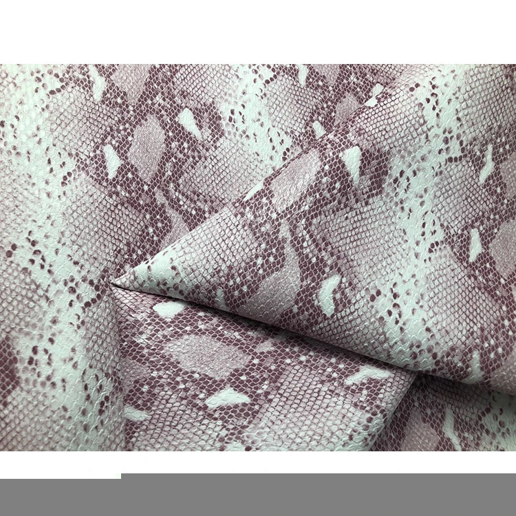 Snake pattern glitter mesh fabric PU leather for shoe materials