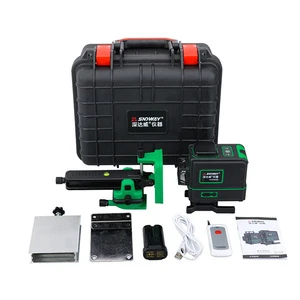 SNDWAY Laser Leveler 3D 12 Lines Remote control Pulse Green Beam Self-leveling 360 Rotary Cross Laser Level
