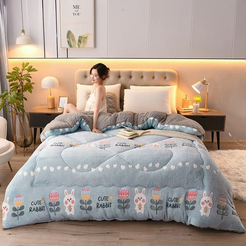 Soft king size comforter set reversible luxury winter duvet twin bed goose down comforter