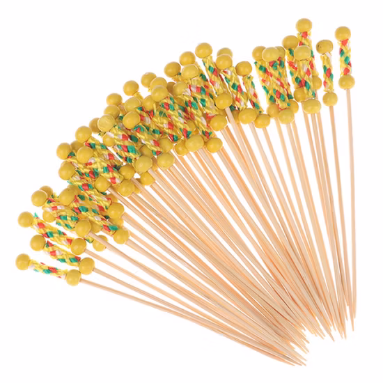 Elegance Fancy Childlike Food Grade Bamboo Disposable Fruit Fork Wood Sticks