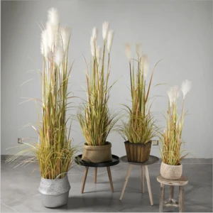 Spot wholesale artificial  reed big grass curved bonsai Nordic large onion grass reed artificial plant