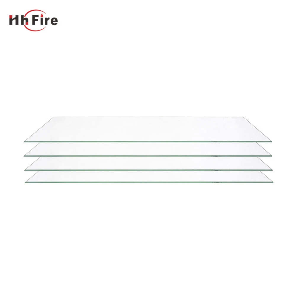 Square Fire Pit Glass Wind Guard Fire Table Protector