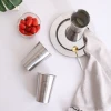 Stackable Drinking Cups Metal Single Wall Stainless Steel Cups