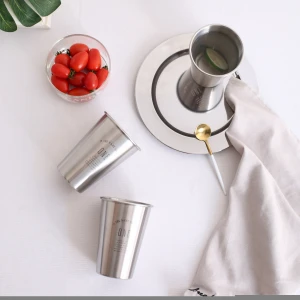 Stackable Drinking Cups Metal Single Wall Stainless Steel Cups
