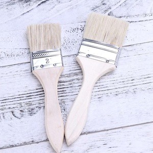 Stain Varnish Chip Brush Tool with Thin Wood Handle