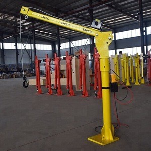 Stainless steel 12V DC small electric hoist winch truck crane with winch small car lift crane