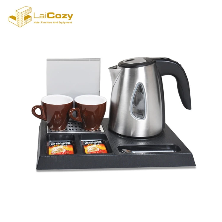 Stainless Steel Cordless Welcome Trays Set Hotel Electric Kettle