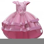 Summer Kids Girls Formal Party Wear Clothing Dress Layered Flowers Baby Girls' Ball Gown Evening Dresses For Kid Girl