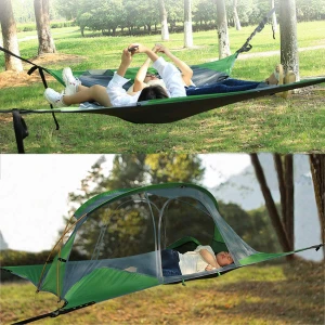 Suspended Tree House Tent 2 Person with Mosquito net and rain Fly waterproof camping tent hammock
