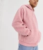 The top new design oversized hoodie in pink borg for men fashion