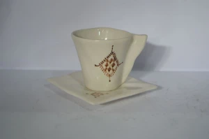 traditioanl pottery tea cup, handmaded and hand painted moroccan pottery
