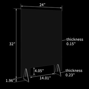 Transparency PMMA Sneeze and Cough Guard Protection Shield Screen for Reception Desk