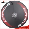 Triathlon disc wheel cover bicycle 3K weave carbon wheels matte double wall carbon tubular wheelsets Toray T700 bike wheels