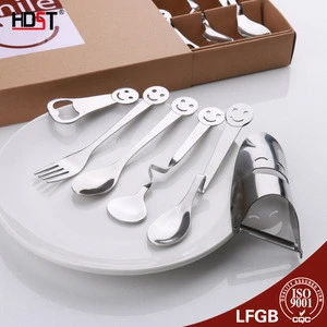 Unique Smiles non-slip series stainless steel cutlery gift set 2018