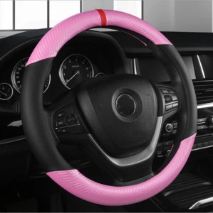 Universal Car Accessories Leather Steering Wheel Cover For 38 cm Steering Wheel