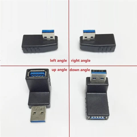 USB 3.0 super speed Male to Female 90 Degree Adapter Coupler Connector Plug up down right left Angle usb 90 degree