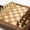 WAFFLE GAMES Deluxe Walnut Chess Set Luxury With Drawers