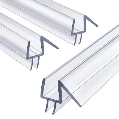 Waterproof Clear Plastic Edge Sealing Strip Stopper PVC Shower Glass Door Seal for Door Bottom Seal Strip for 10mm Glass