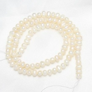 white cultured natural real freshwater pearl strand string beads wholesale loose round fresh water freshwater pearl 334