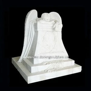 White Marble Weeping Angel Monument Headstone Tombstone DSF-M025