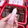 Whoesal beautiful natual pink rose quartz points wedding crystal column  pillar for sale