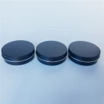 Wholesale 100ml Shinny Black Round Pomade Storage Aluminum Tin Box Cosmetic Jars Aluminum Container Box