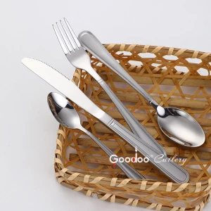 Wholesale 24pcs silver Flatware Stainless Steel Spoon Forks And Knife Cutlery Set
