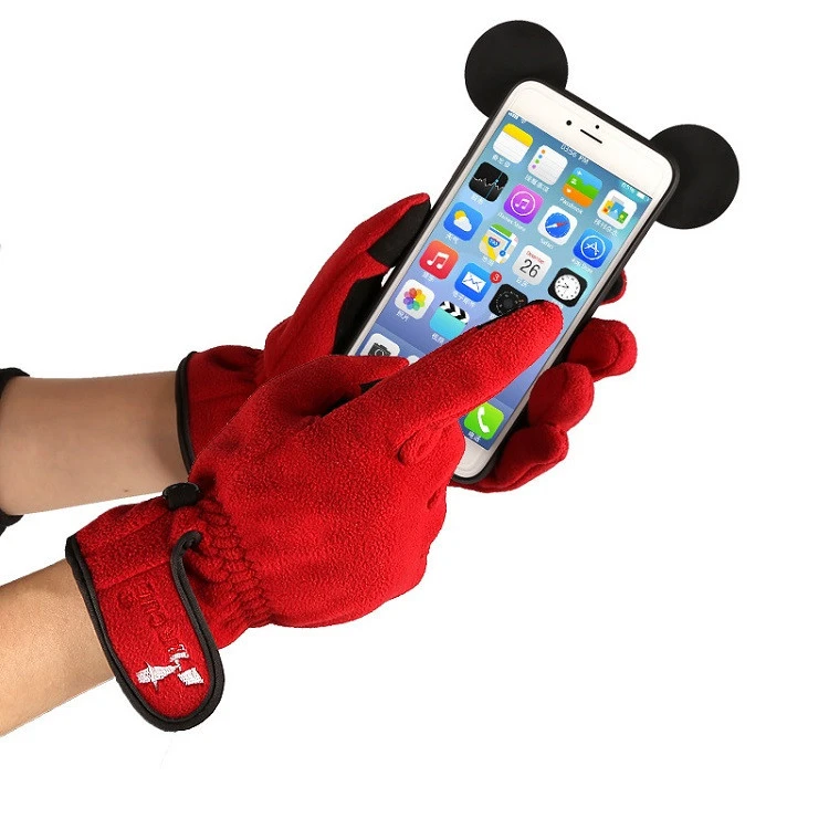 Wholesale Black And Red Bike Touch Screen Flannelette Riding Gloves From Chinese Manufacture