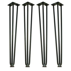 Wholesale Cheap Metal Chrome Plated Furniture Hairpin legs 28 Inch Black Table Base Coffee Table 12 Inch Table Legs Hairpin