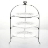 wholesale cheap modern clear glass snack serving tray set / cake stand