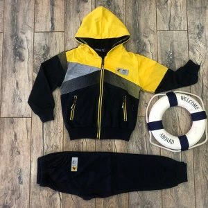 Wholesale Children Clothing Set French Terry Cardigan Sweater Sports Suits Kids Clothing Sets