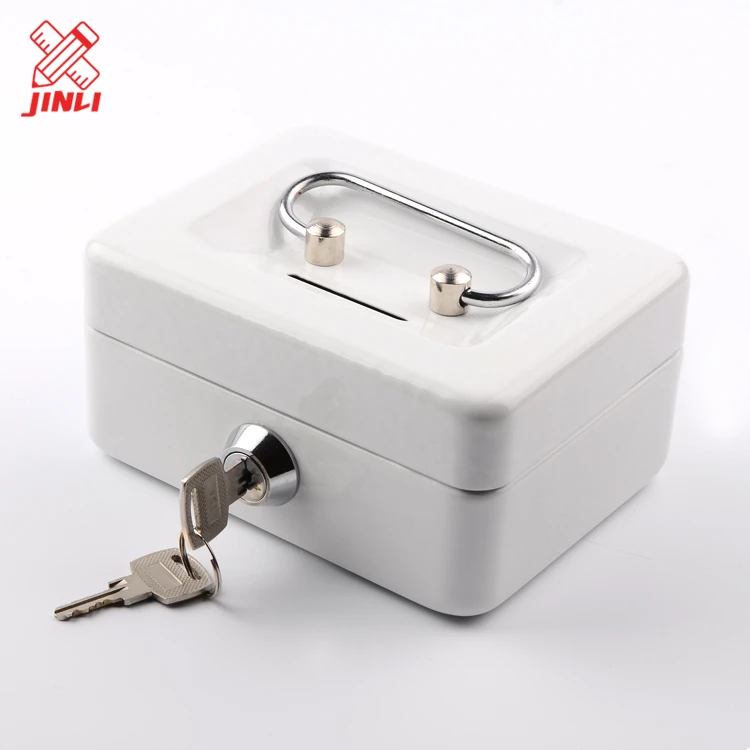 Wholesale china factory supply safety products custom lightweight portable metal money cash box with key lock .
