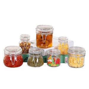 Wholesale clear lead-free glass storage bottles & jars for tea/ honey/ enzymes/ coarse cereals