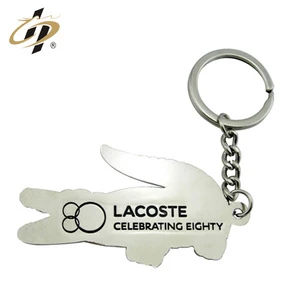 Wholesale crocodile shape custom enamel logo metal key chain