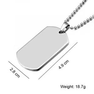Wholesale custom blank Stainless steel army military dog tag pendant necklace