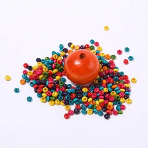 Wholesale DIY 6-25MM Colored Round Loose Wood Beads