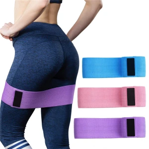 Wholesale Fabric Booty Fitness Bands Elastic Sweat Bands Adjustable Resistance Hip Circle Bands Loop Gym Equipment Custom Logo