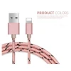 wholesale high quality metal braided USB charging sync data cable for iphone x charger charging cable with aluminum alloy