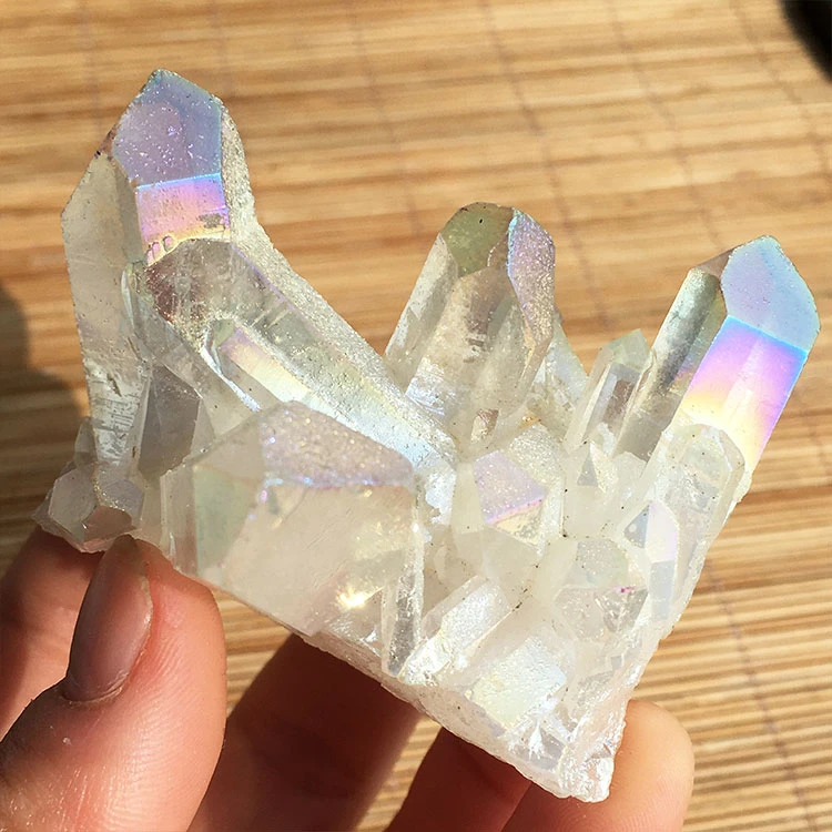 Wholesale high quality natural white crystal cluster plating pink blue decorative fantasy dream crystal cluster