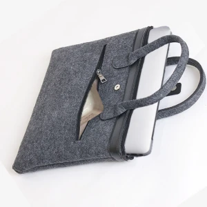 Wholesale leather handle bag laptop felt bag