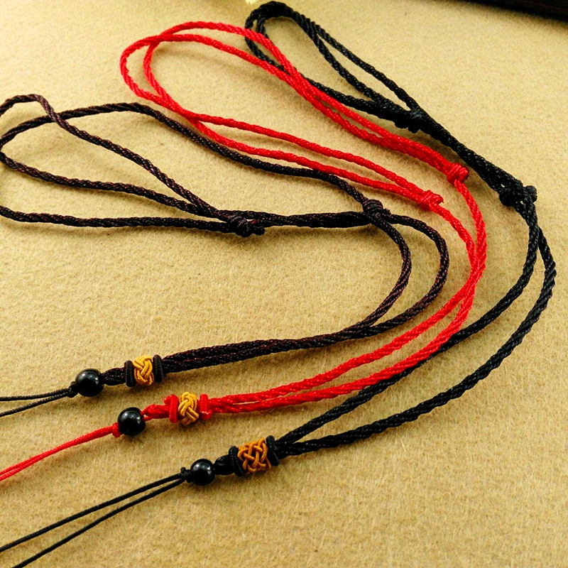 Wholesale  Mesh Buckle Black Bead Necklace Rope DIY Hand-woven Boutique Necklace Jade Pendant Hanging Rope