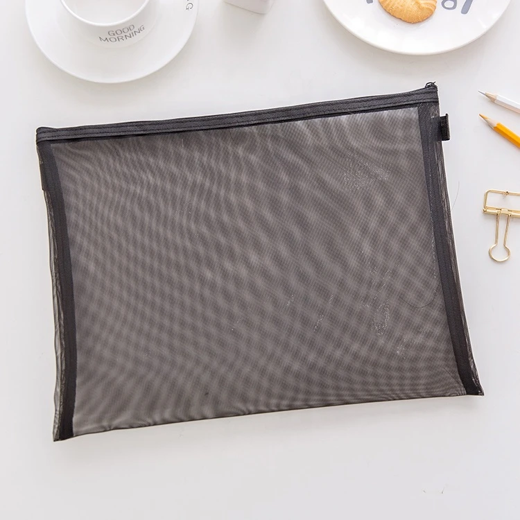 Wholesale or Custom cheap mesh zipper file folder bag document a4