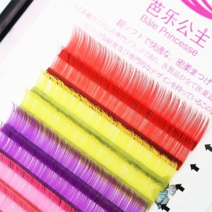 Wholesale Price 0.03/0.05/0.07luxury Faux Mink Mixed Color Russian Volume Eyelashes Extensions Colorful Volume Silk Eyelashes with Private Label