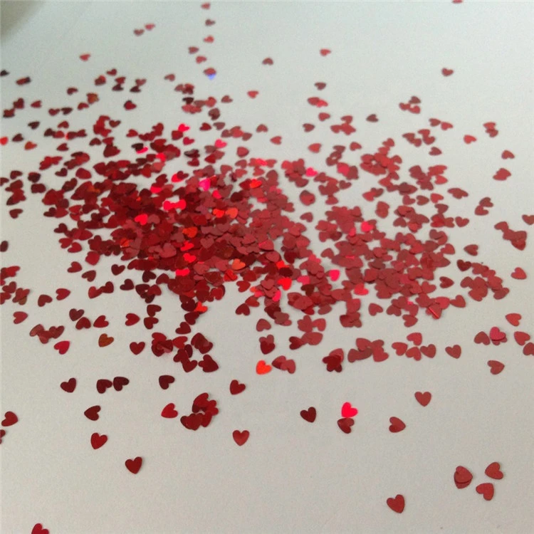 Wholesale Shinning colorful glitter powder bulk non-toxic eco-friendly 3mm heart shape loose glitter sequins