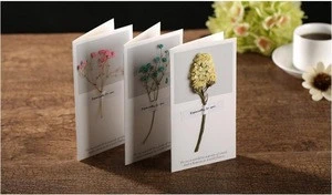 Wholesale universal dried flower  wedding , birthday and  valentines day gift creative greeting cards